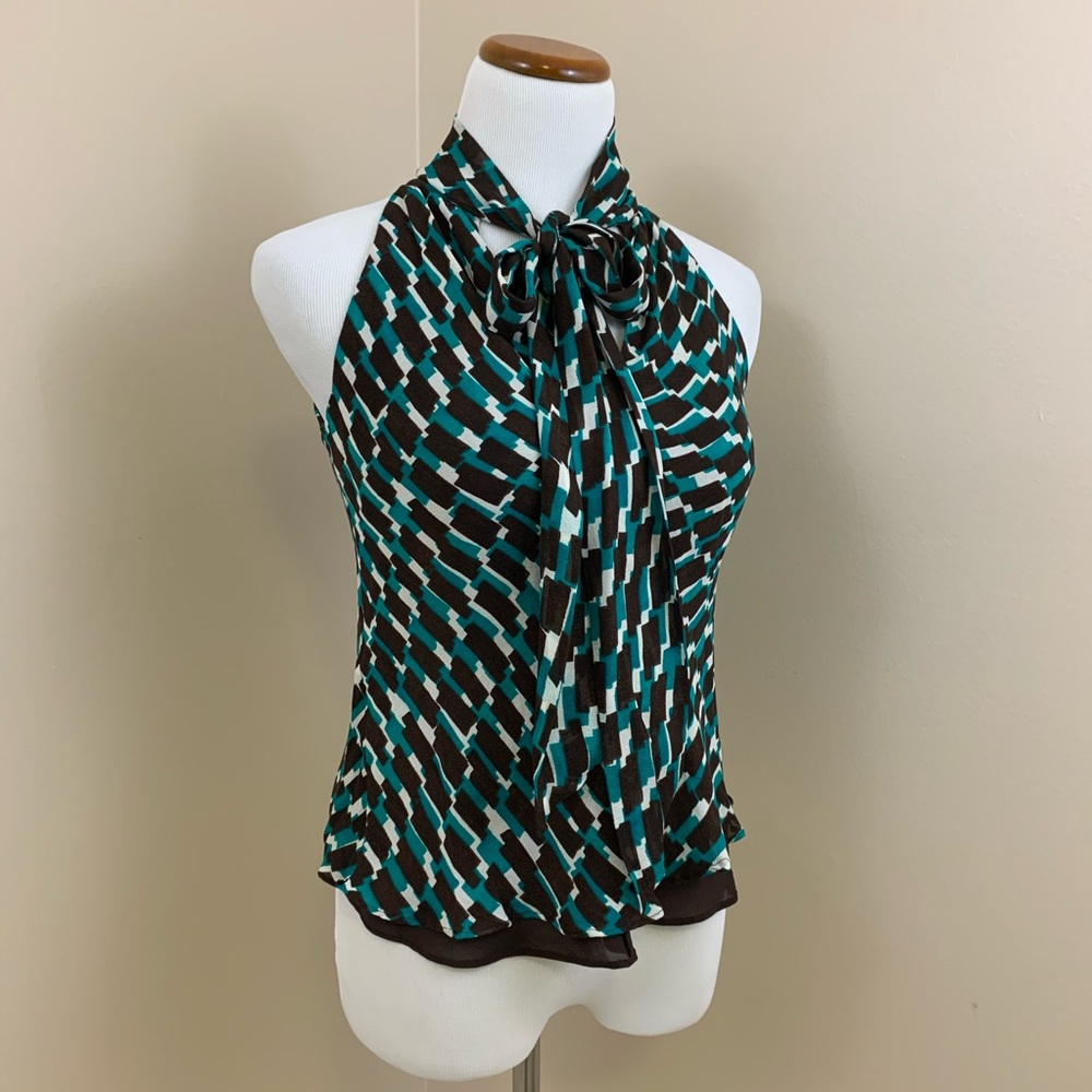 Banana Republic chiffon tie neck tank XS